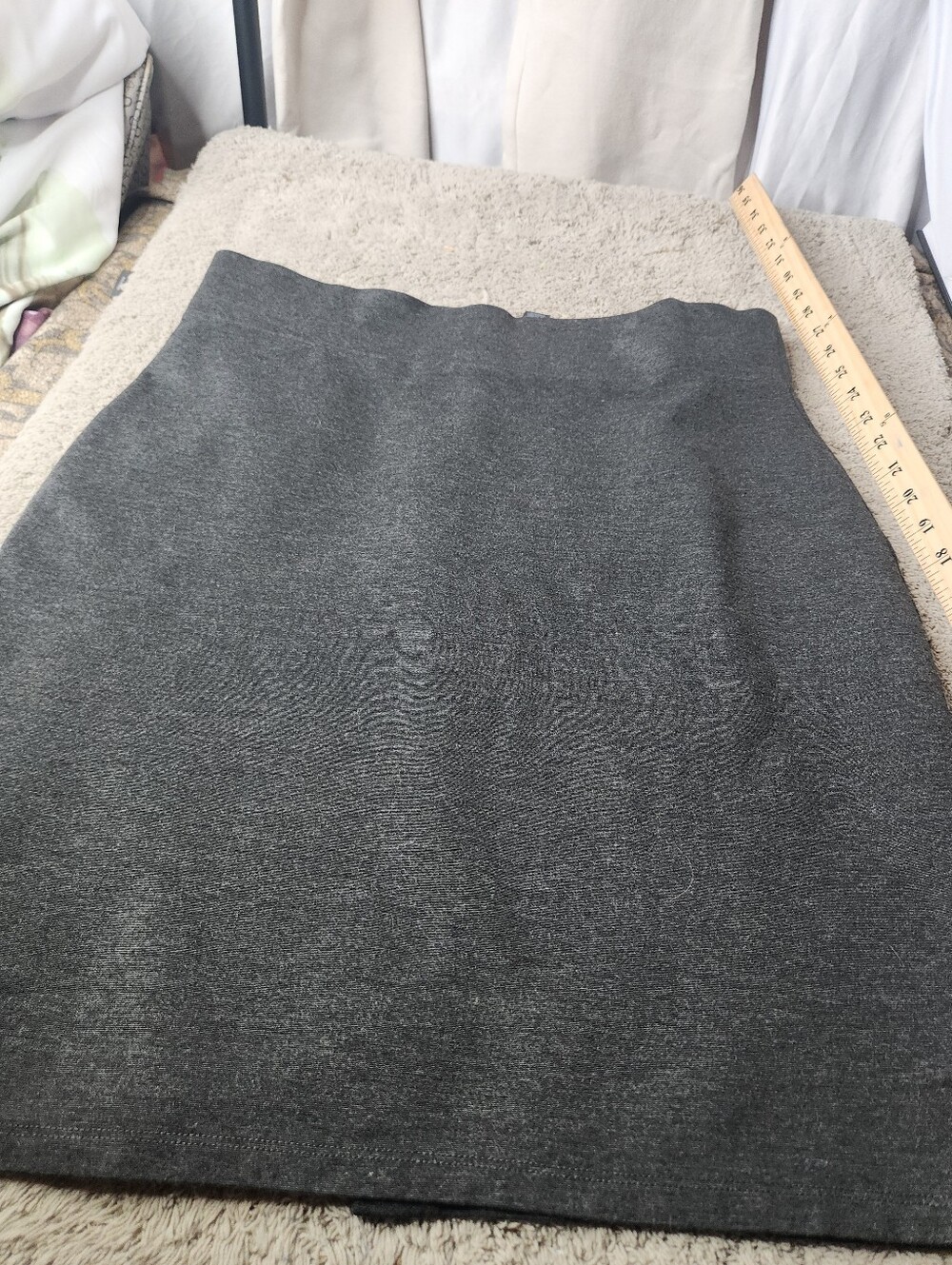 Women's Dark Grey Pencil Skirt With Back Slit - Tapata - XL (16)